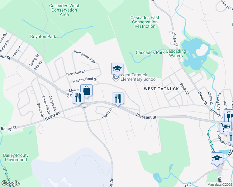 map of restaurants, bars, coffee shops, grocery stores, and more near 295 Mower Street in Worcester