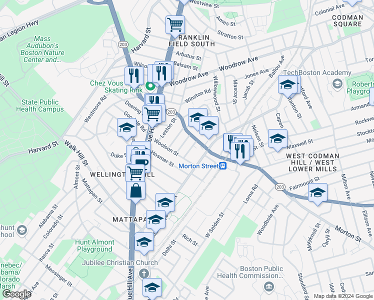 map of restaurants, bars, coffee shops, grocery stores, and more near 17 Sutton Street in Boston