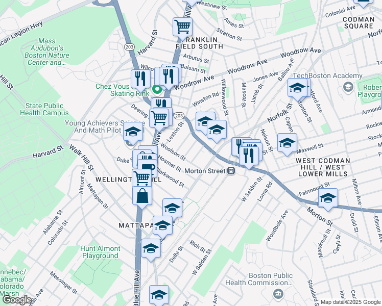 map of restaurants, bars, coffee shops, grocery stores, and more near 17 Sutton Street in Boston