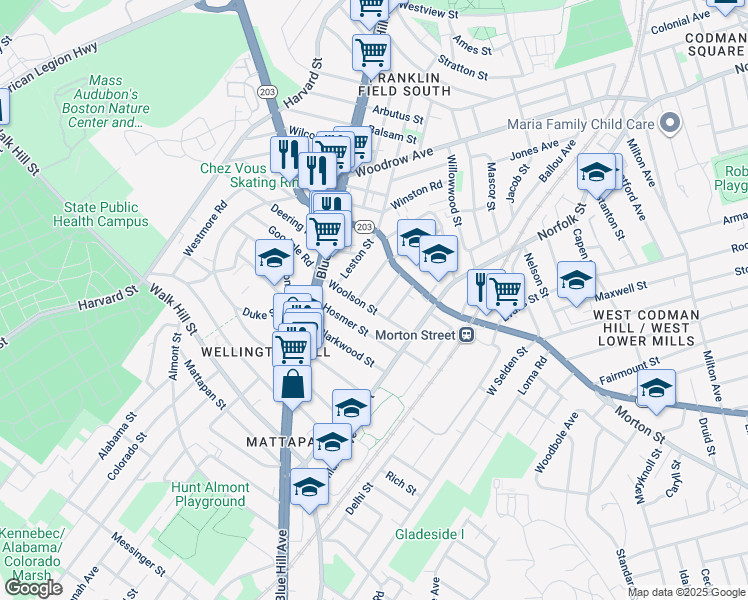 map of restaurants, bars, coffee shops, grocery stores, and more near 17 Sutton Street in Boston