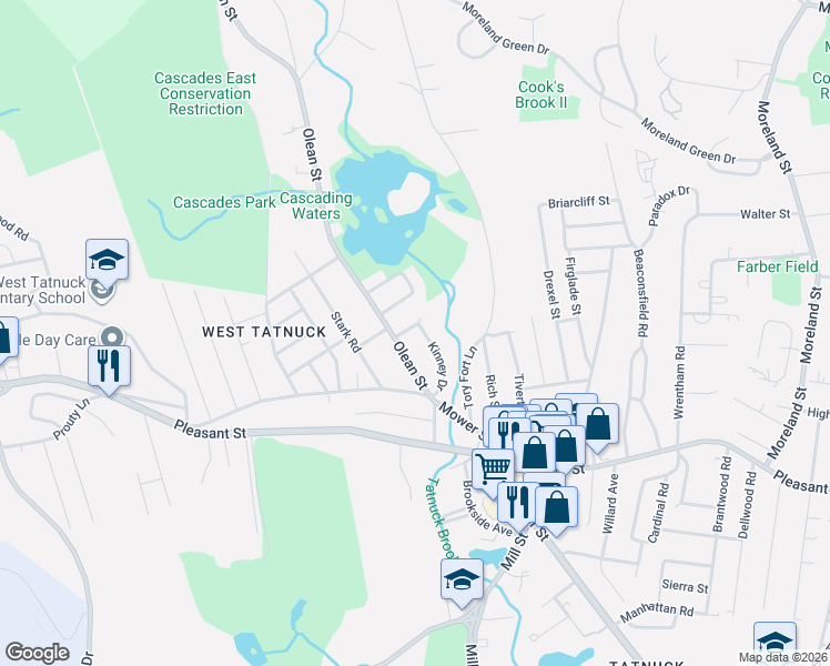 map of restaurants, bars, coffee shops, grocery stores, and more near in Worcester