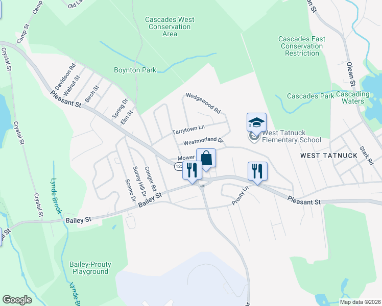 map of restaurants, bars, coffee shops, grocery stores, and more near 428 Mower Street in Worcester