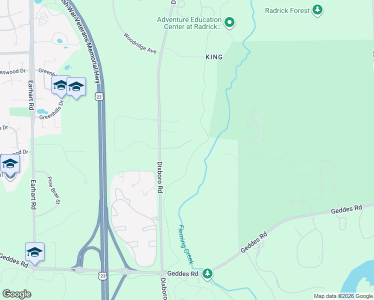 map of restaurants, bars, coffee shops, grocery stores, and more near 4692 Erin Court in Ann Arbor