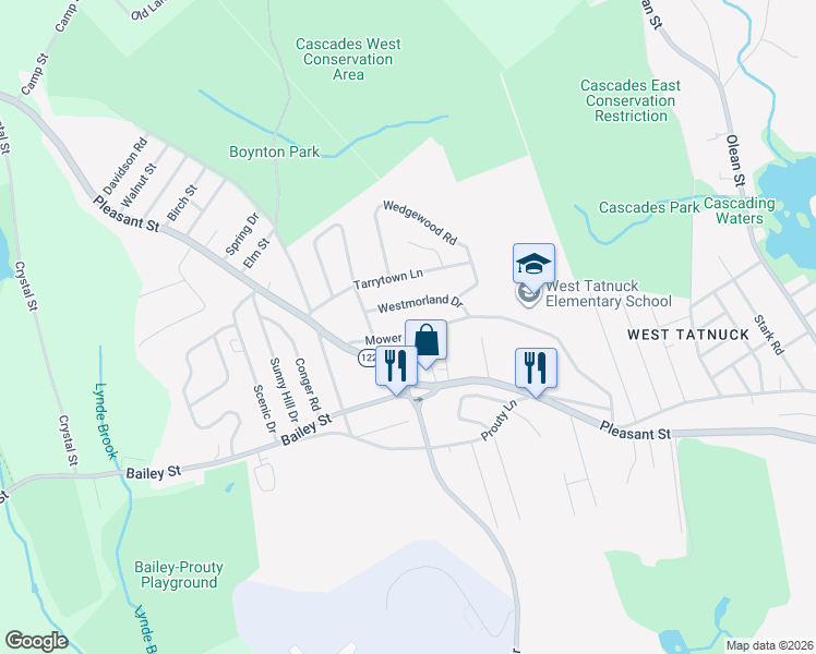map of restaurants, bars, coffee shops, grocery stores, and more near 428 Mower Street in Worcester