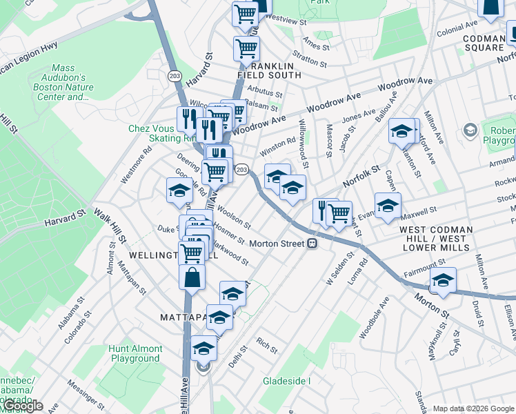 map of restaurants, bars, coffee shops, grocery stores, and more near 17 Sutton Street in Boston