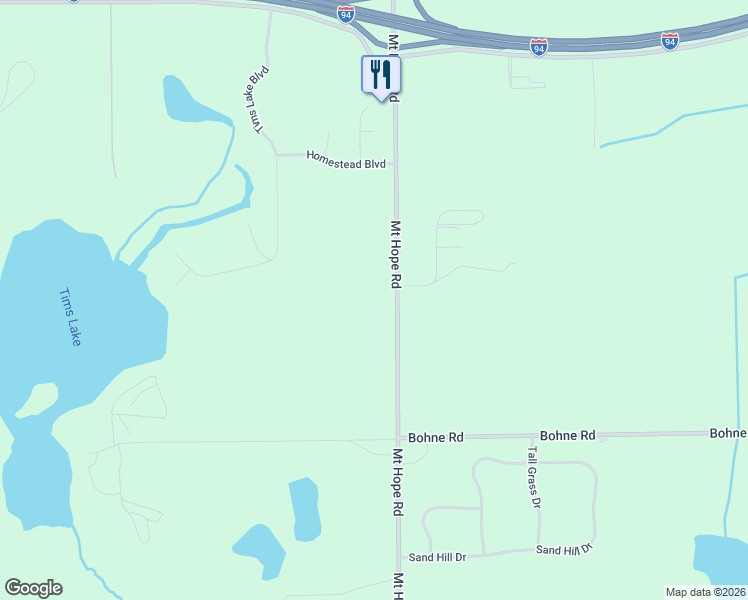 map of restaurants, bars, coffee shops, grocery stores, and more near 3320 Mount Hope Road in Grass Lake