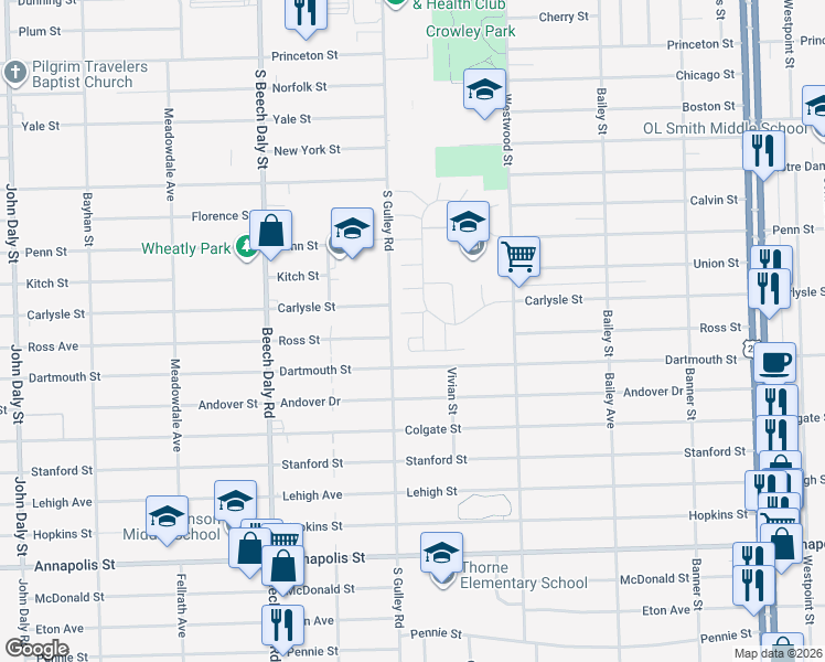 map of restaurants, bars, coffee shops, grocery stores, and more near 3769 Heritage Parkway in Dearborn