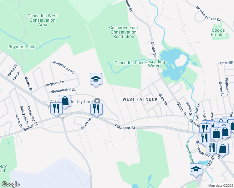 map of restaurants, bars, coffee shops, grocery stores, and more near 61 Chatanika Avenue in Worcester