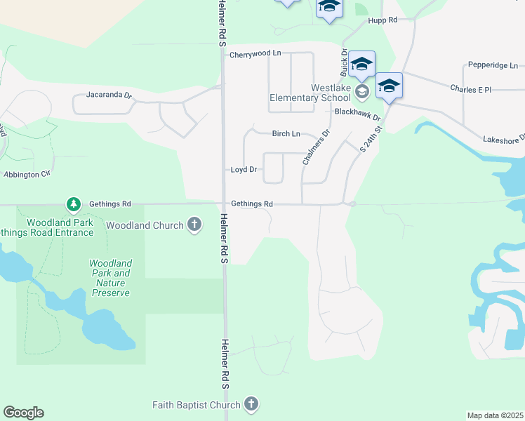 map of restaurants, bars, coffee shops, grocery stores, and more near 100 Gethings Circle in Battle Creek