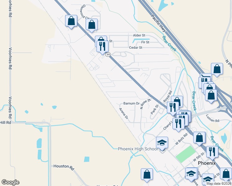 map of restaurants, bars, coffee shops, grocery stores, and more near 1104 Quail Lane in Phoenix