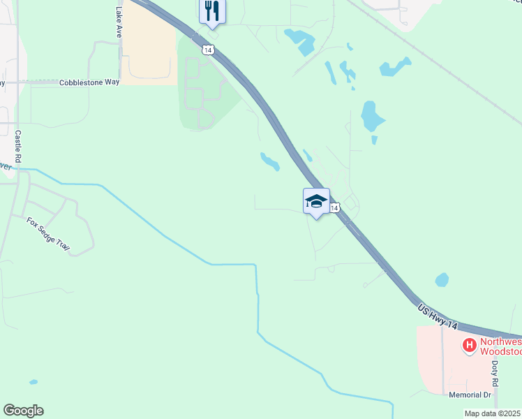 map of restaurants, bars, coffee shops, grocery stores, and more near 2650 Bridge Lane in Woodstock