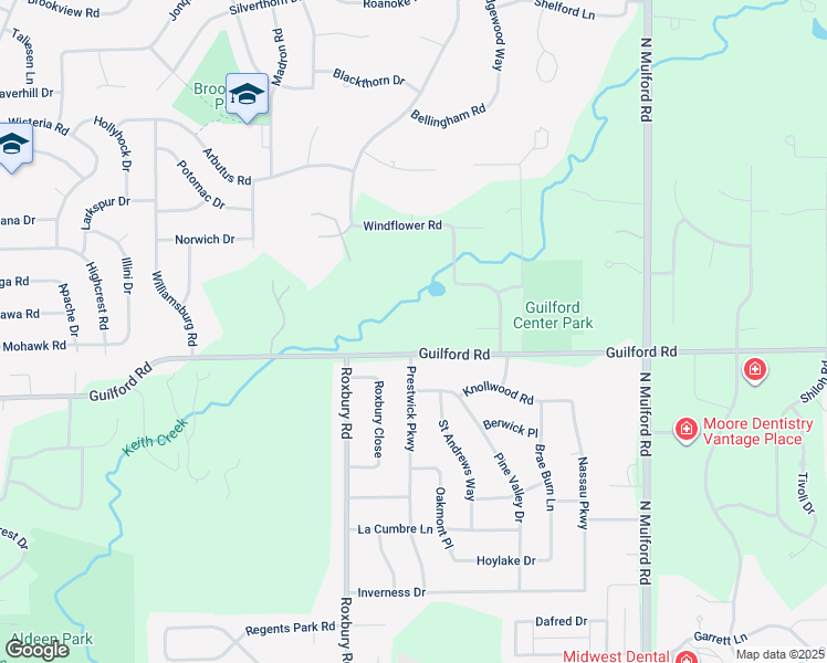map of restaurants, bars, coffee shops, grocery stores, and more near 5550 Guilford Road in Rockford