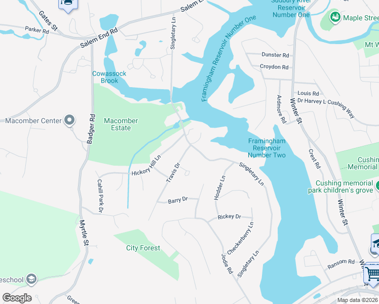 map of restaurants, bars, coffee shops, grocery stores, and more near 186 Singletary Lane in Framingham