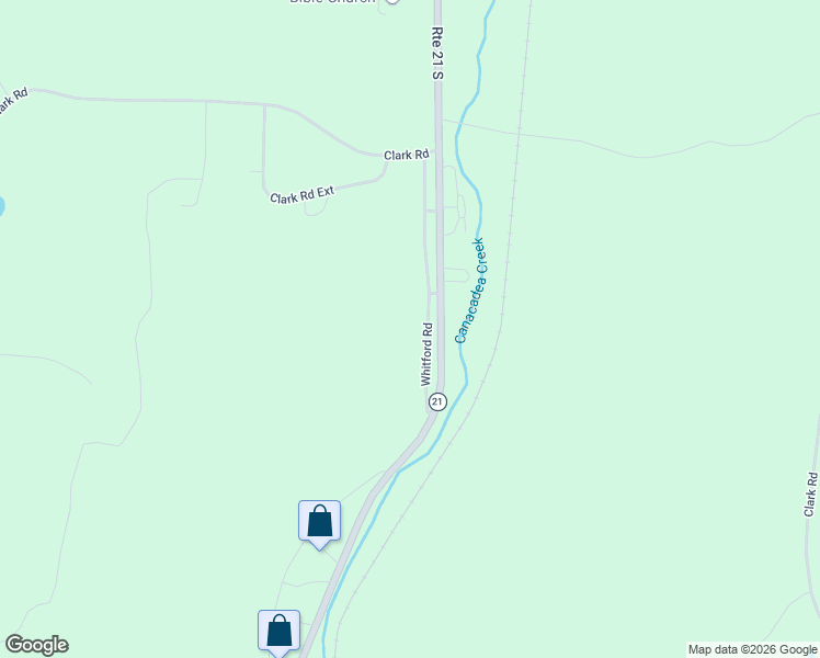 map of restaurants, bars, coffee shops, grocery stores, and more near 6545 Whitford Road in Alfred Station