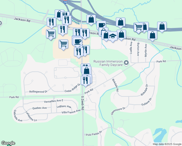 map of restaurants, bars, coffee shops, grocery stores, and more near 229 Scio Village Court in Ann Arbor