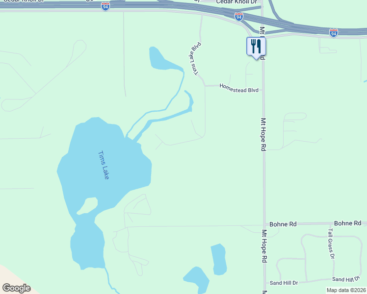 map of restaurants, bars, coffee shops, grocery stores, and more near 10222 Tims Lake Boulevard in Grass Lake