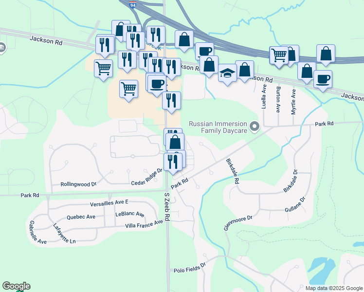 map of restaurants, bars, coffee shops, grocery stores, and more near 229 Scio Village Court in Ann Arbor