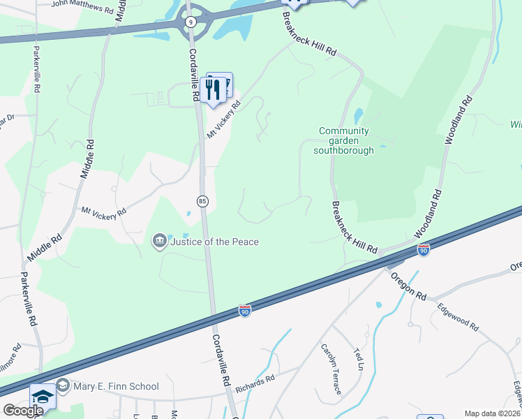 map of restaurants, bars, coffee shops, grocery stores, and more near 7 Ashley Road in Southborough