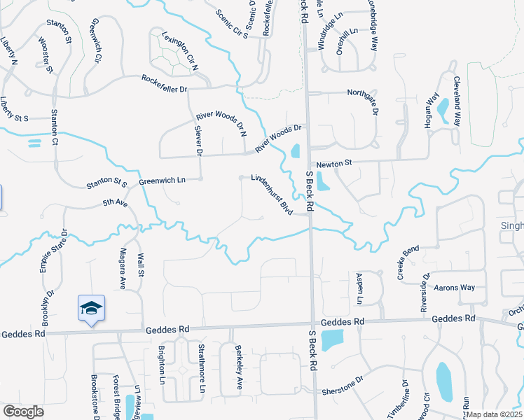 map of restaurants, bars, coffee shops, grocery stores, and more near 47625 Lindenhurst Boulevard in Canton