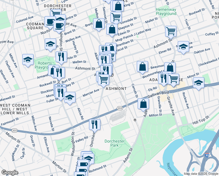 map of restaurants, bars, coffee shops, grocery stores, and more near 14 Beale Street in Boston