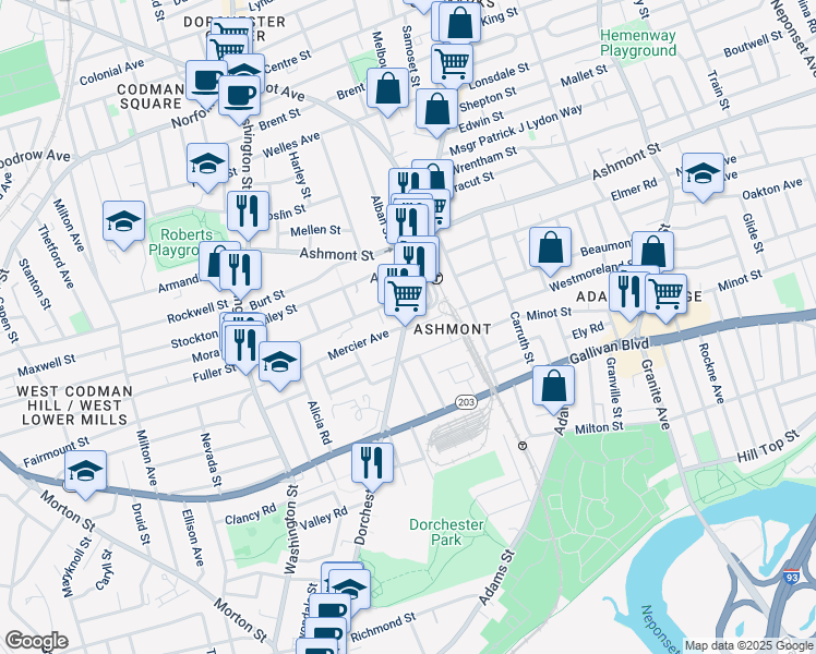 map of restaurants, bars, coffee shops, grocery stores, and more near 8 Fuller Street in Boston