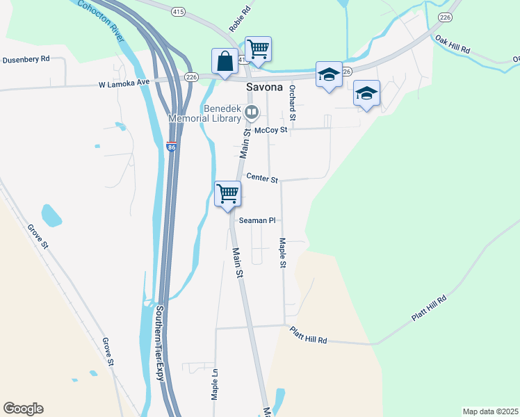 map of restaurants, bars, coffee shops, grocery stores, and more near 13 Seaman Place in Savona