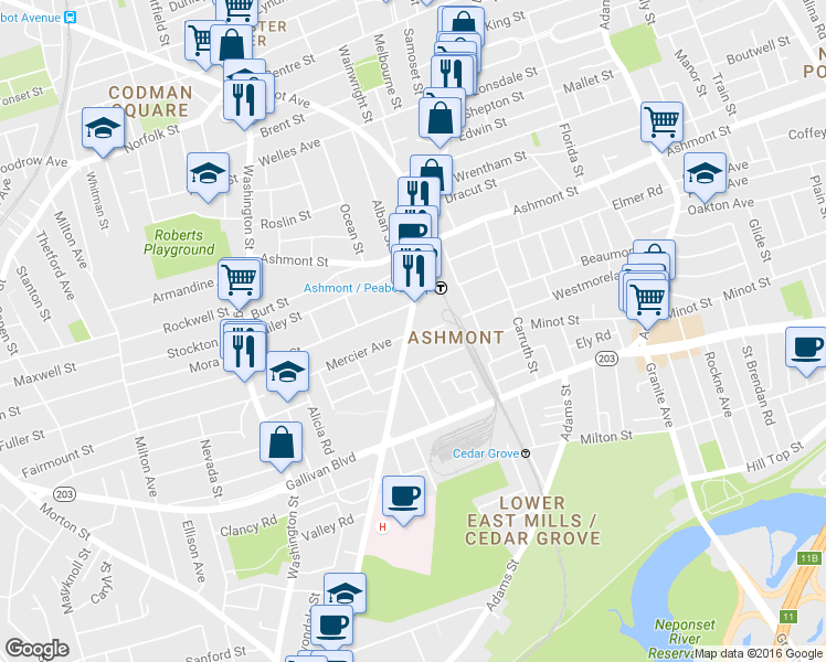 map of restaurants, bars, coffee shops, grocery stores, and more near 8 Fuller Street in Boston