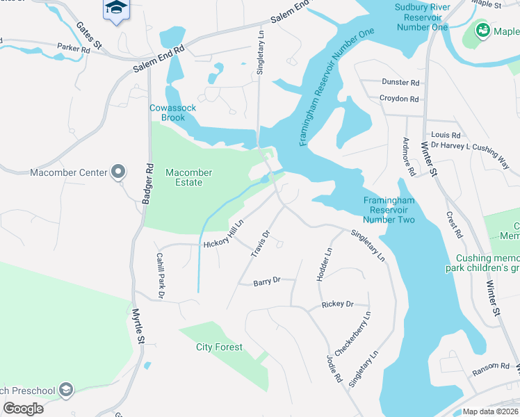 map of restaurants, bars, coffee shops, grocery stores, and more near 263 Singletary Lane in Framingham