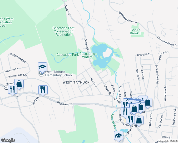 map of restaurants, bars, coffee shops, grocery stores, and more near 48 Stark Road in Worcester
