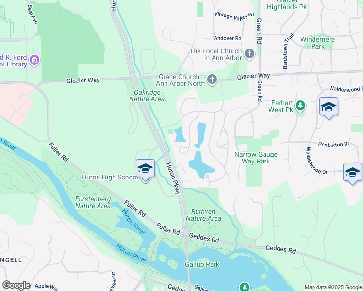 map of restaurants, bars, coffee shops, grocery stores, and more near 650 Peninsula Court in Ann Arbor