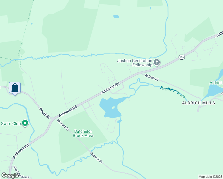 map of restaurants, bars, coffee shops, grocery stores, and more near 545 Amherst Road in Granby