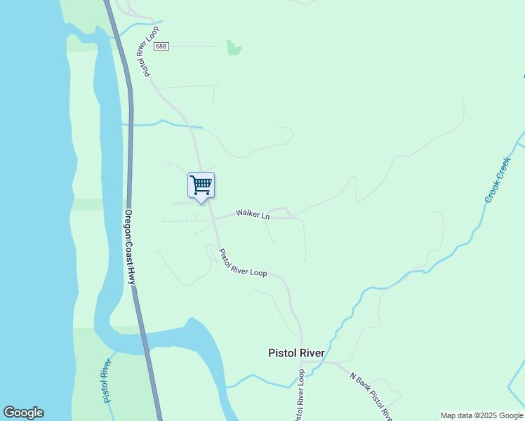 map of restaurants, bars, coffee shops, grocery stores, and more near 94583-94599 Walker Lane in Gold Beach