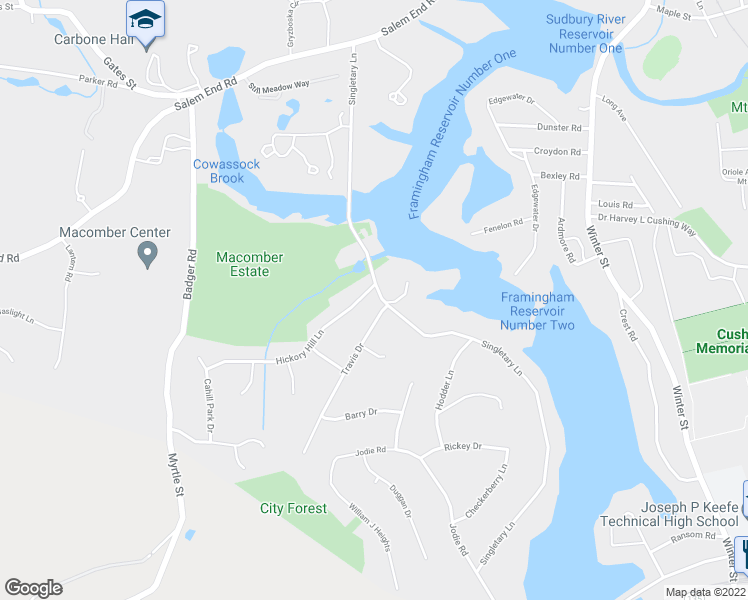 map of restaurants, bars, coffee shops, grocery stores, and more near 263 Singletary Lane in Framingham