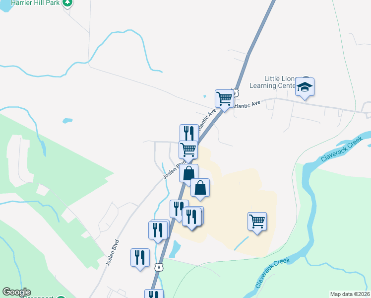 map of restaurants, bars, coffee shops, grocery stores, and more near 505 Fairview Avenue in Hudson
