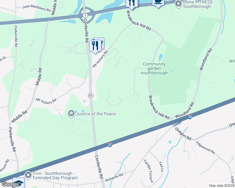 map of restaurants, bars, coffee shops, grocery stores, and more near 7 Ashley Road in Southborough