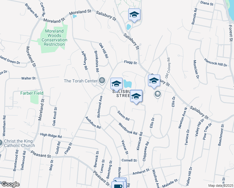map of restaurants, bars, coffee shops, grocery stores, and more near 115 Flagg Street in Worcester