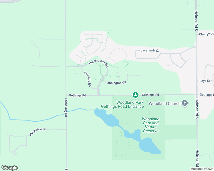 map of restaurants, bars, coffee shops, grocery stores, and more near 112 Abbington Circle in Battle Creek