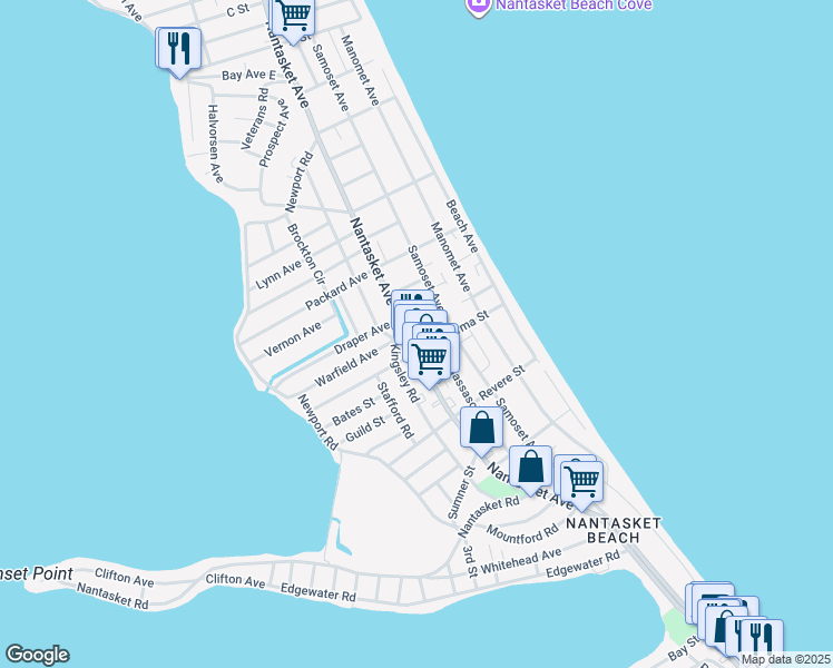 map of restaurants, bars, coffee shops, grocery stores, and more near 126r Kenberma Street in Hull