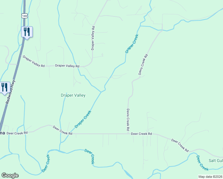 map of restaurants, bars, coffee shops, grocery stores, and more near 270 Draper Valley Road in Selma