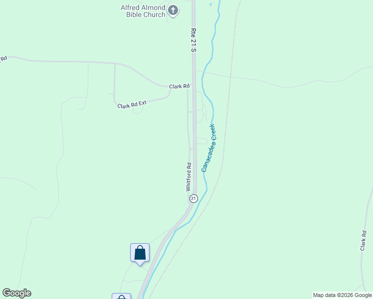 map of restaurants, bars, coffee shops, grocery stores, and more near 6545 Whitford Road in Alfred Station