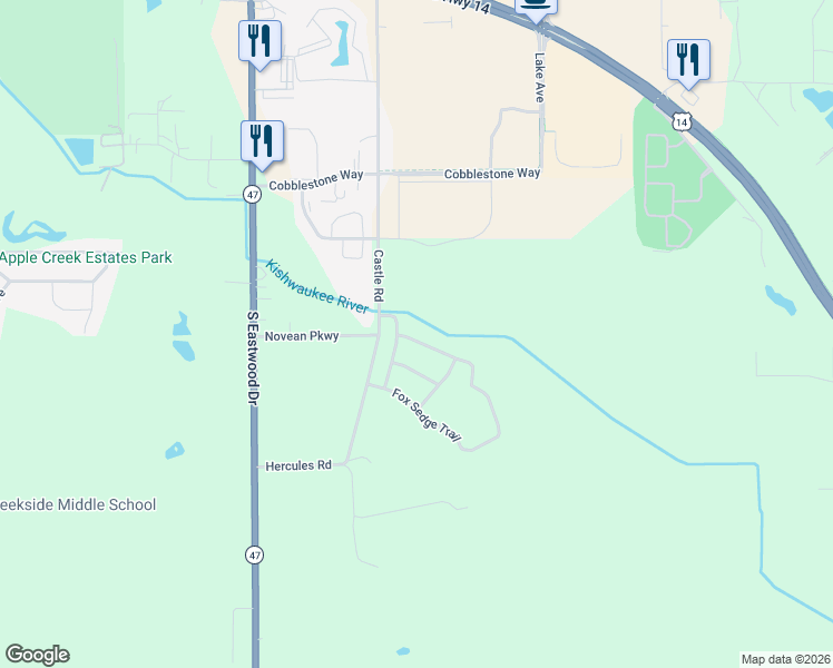 map of restaurants, bars, coffee shops, grocery stores, and more near 1411 Cord Grass Trail in Woodstock