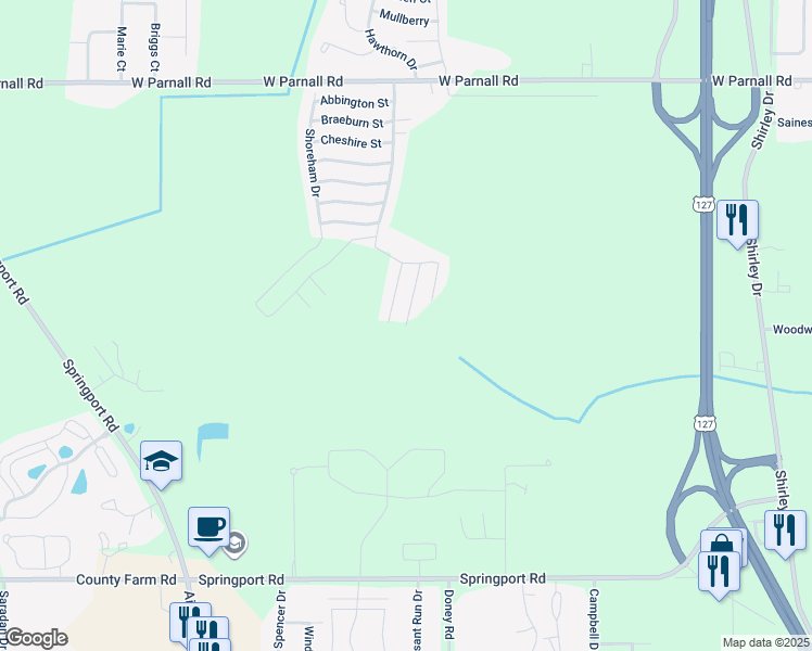 map of restaurants, bars, coffee shops, grocery stores, and more near 3800 Kingsridge Street in Jackson