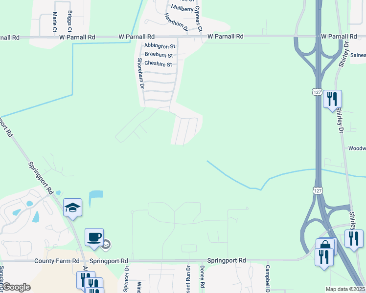 map of restaurants, bars, coffee shops, grocery stores, and more near 3801 Kingsridge Street in Jackson