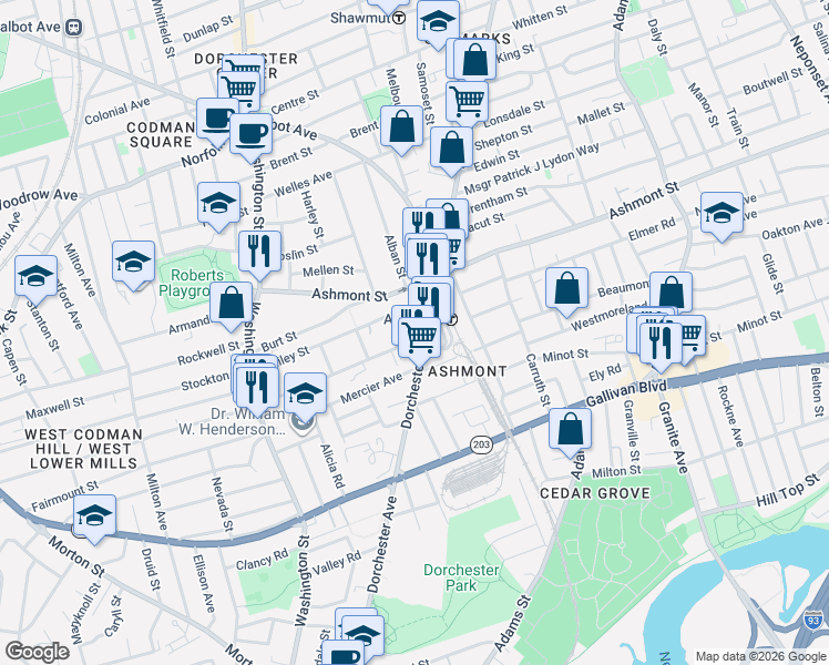 map of restaurants, bars, coffee shops, grocery stores, and more near 8 Fuller Street in Boston