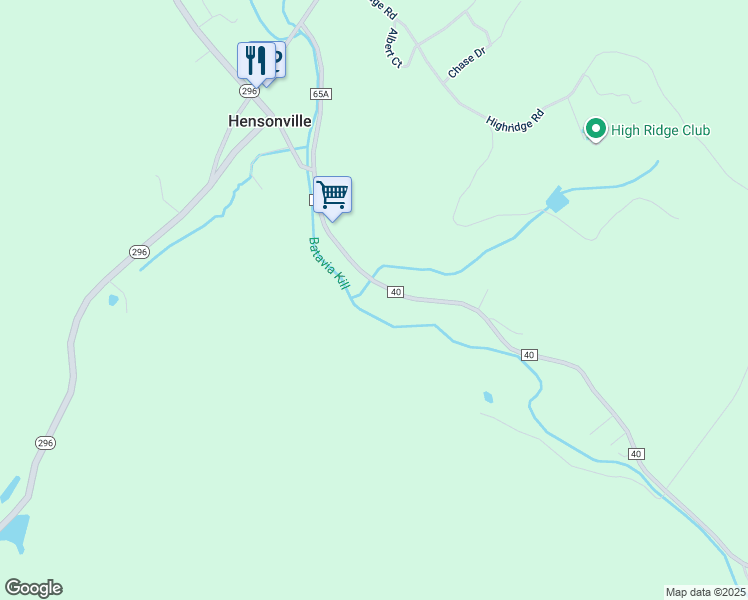map of restaurants, bars, coffee shops, grocery stores, and more near in Hensonville