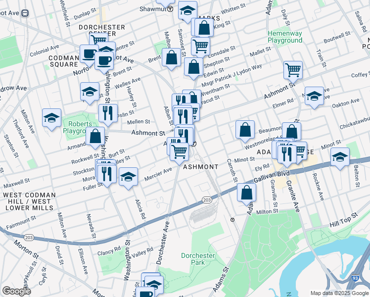 map of restaurants, bars, coffee shops, grocery stores, and more near 14 Beale Street in Boston