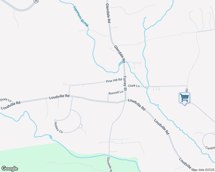 map of restaurants, bars, coffee shops, grocery stores, and more near 6 Russell Lane in Easthampton