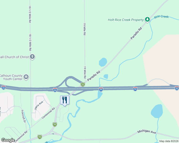 map of restaurants, bars, coffee shops, grocery stores, and more near 19035 Partello Road in Marshall