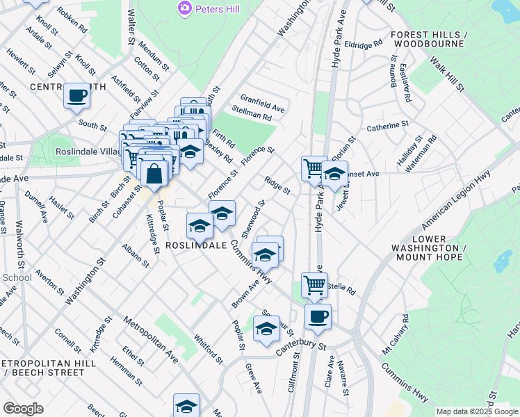 map of restaurants, bars, coffee shops, grocery stores, and more near 37 Prospect Avenue in Boston
