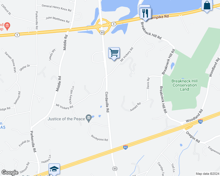 map of restaurants, bars, coffee shops, grocery stores, and more near 175 Cordaville Road in Southborough